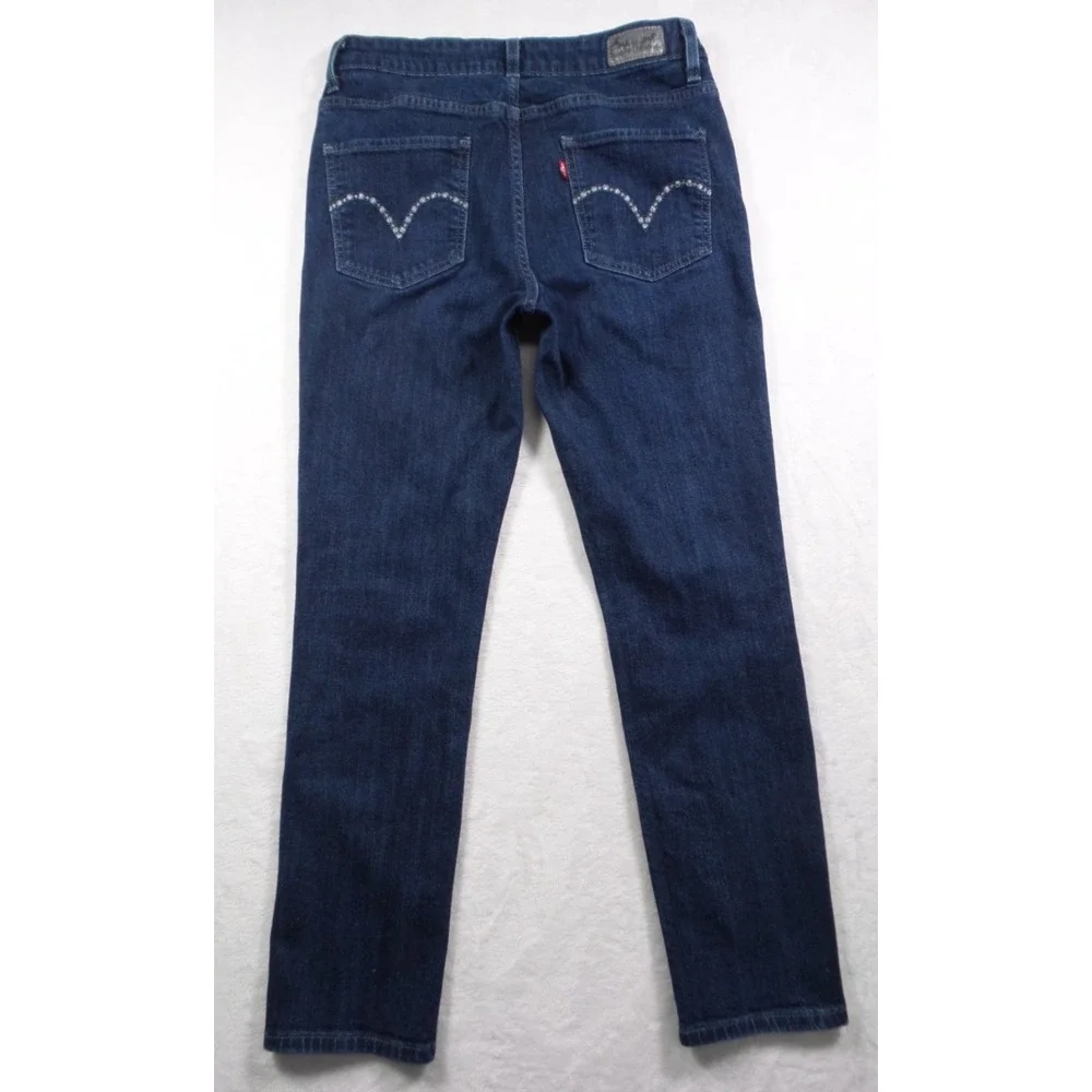 Levis Jeans Womens Size 30 x 28 Blue Denim Mid Rise Skinny‎ Stretch Comfort Dark